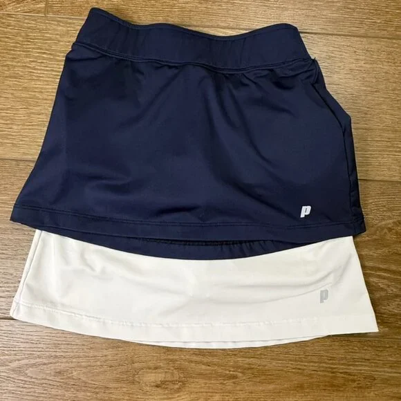 Prince Girls Tennis Skort Bundle, Navy/White XS (6/7), Pull On x2, Athletic - Picture 1 of 14
